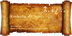Konkoly Ákos névjegykártya